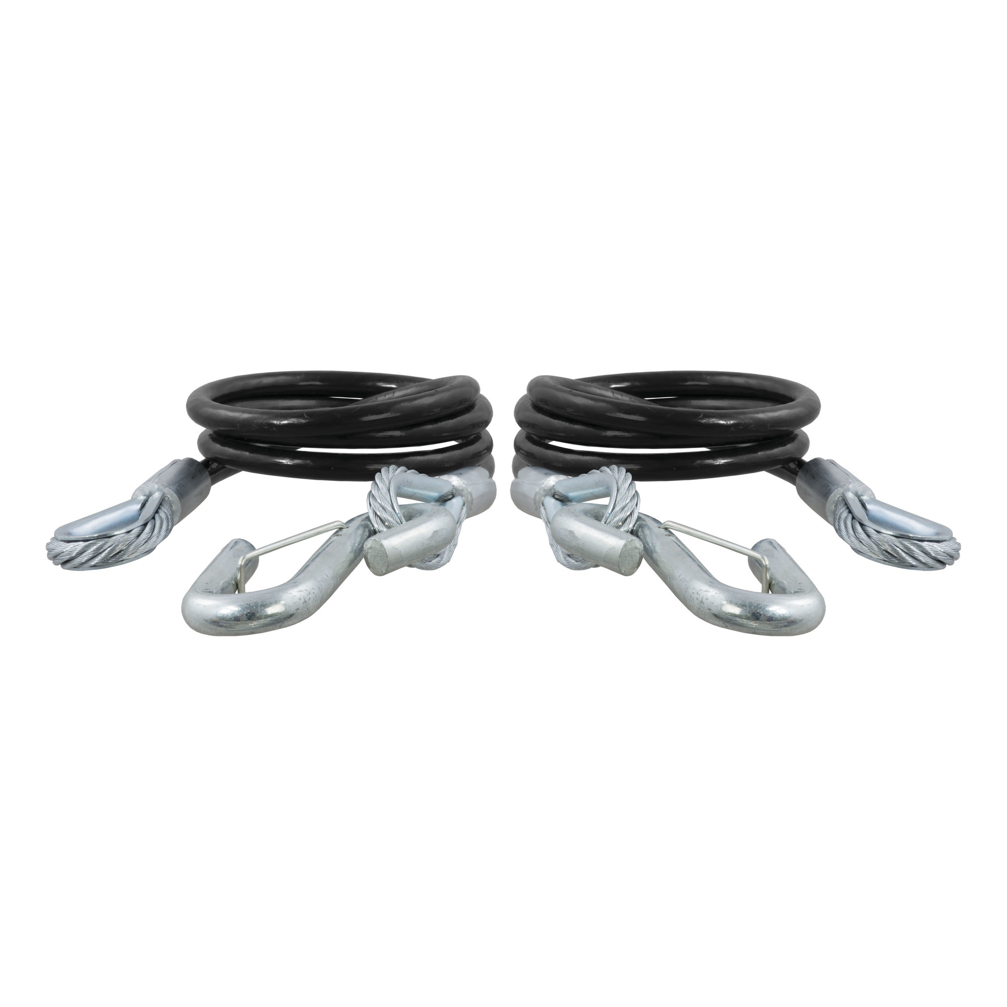 Curt Manufacturing, 44-1/2in. Safety Cables with 2 Snap Hooks 2-Pack, Length 44.5 in, Material Steel, Model# 80151